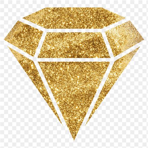 Glitter png gold diamond symbol | Premium PNG Sticker - rawpixel