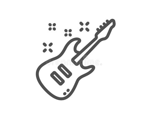 Electric Guitar Line Icon. Music Sign Stock Vector - Illustration of ...