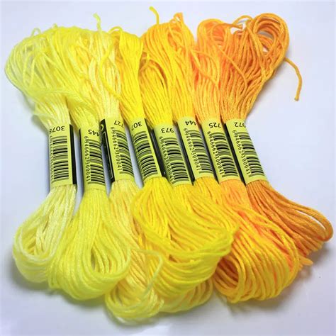 Cross Stitch thread The Unique Style 8 Cross Stitch Cotton Embroidery Thread Floss Sewing Skeins ...