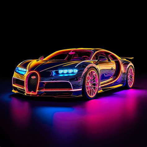 Bugatti Chiron Neon Art Digital Download PNG File - Etsy