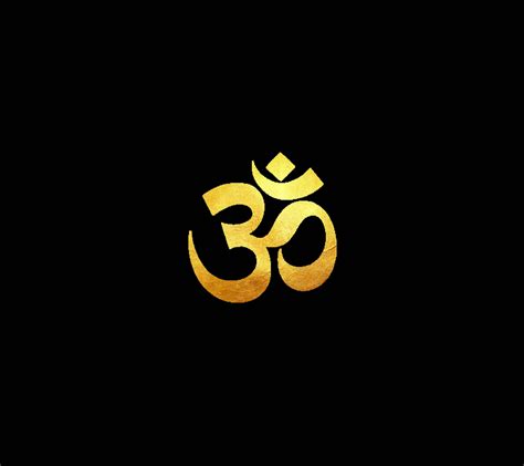 Download Om Gold Black Writing Wallpaper | Wallpapers.com