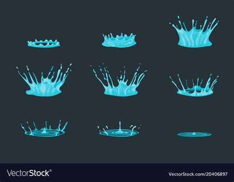 Cartoon dripping water effect set Royalty Free Vector Image