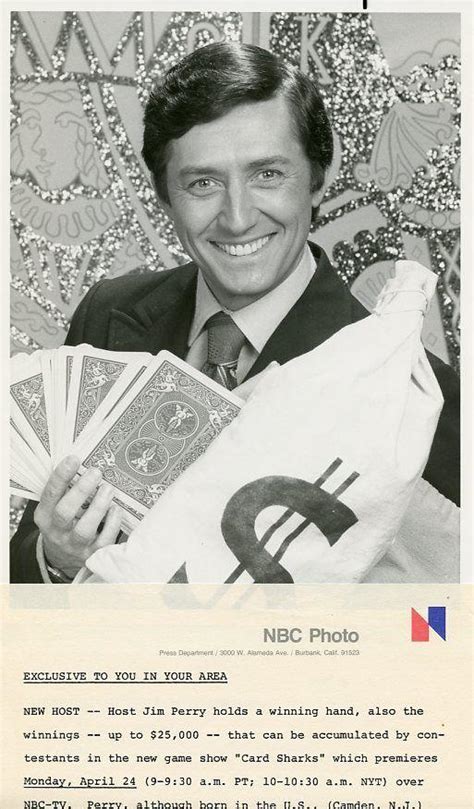 JIM PERRY SMILING PORTRAIT CARD SHARKS GAME SHOW ORIGINAL 1978 NBC TV ...