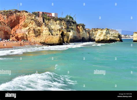 Cliffs at Pinhao Beach in Lagos, Portugal Stock Photo - Alamy