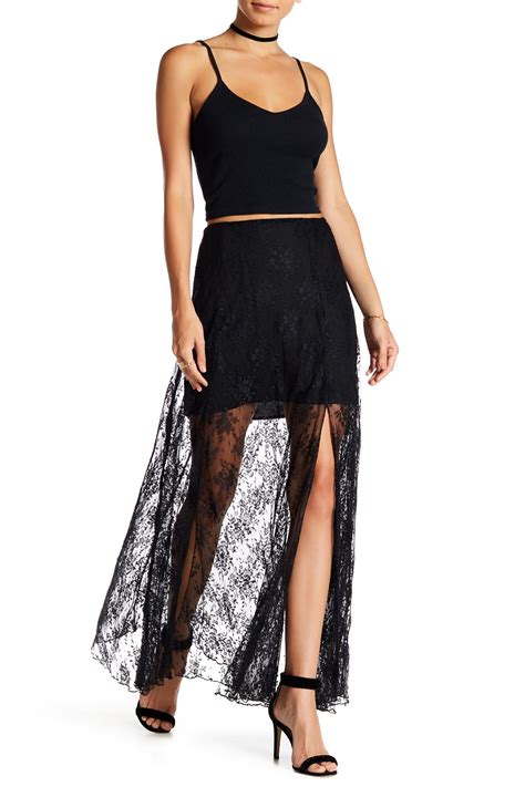 Lace Overlay Maxi Skirt by Line & Dot on @nordstrom_rack | Maxi skirt, Skirts, Lace overlay