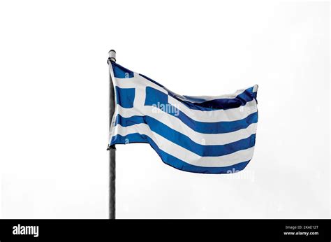 waving Hellenic flag .Greek flag waving Stock Photo - Alamy