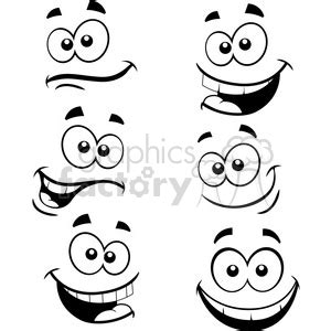 cartoon faces in vector clipart. #392546 | Graphics Factory