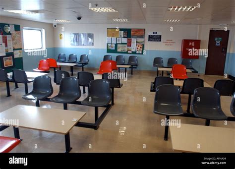 Inside the visitor room at HMP Weare the Prison Ship at Portland Port in Dorset Britain UK Stock ...