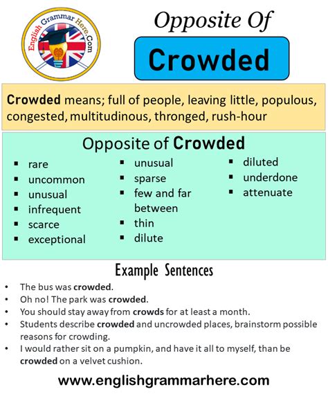 Opposite Of Crowded, Antonyms of Crowded, Meaning and Example Sentences ...