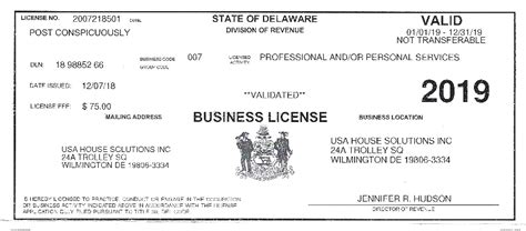 2019 USA House Solutions Business License - USA House Solutions, Inc.