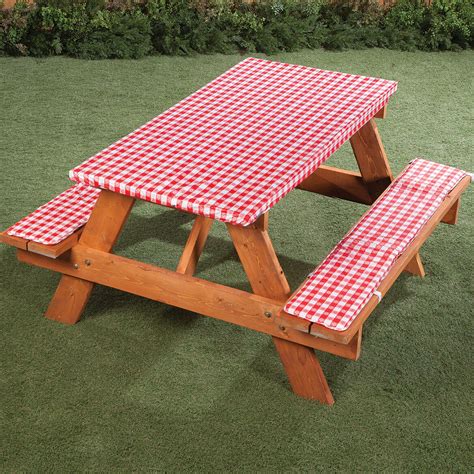 Deluxe Picnic Tablecover with Cushions Picnic Table - Miles Kimball