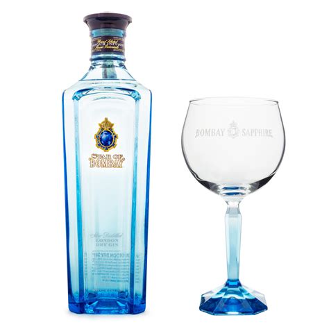 Kit Gin Super Premium Star of Bombay + Taça de Vidro Bombay Sapphire