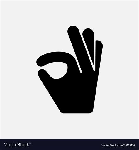 Emoji hand ok emoticon like finger okay hand up Vector Image