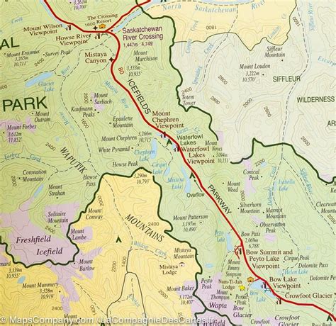 Topographic map and guide of Banff National Park (Alberta, British Columbia)… | Hiking map ...