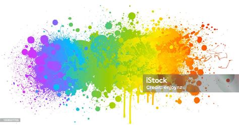 Rainbow Paint Splash Background Stock Illustration - Download Image Now ...