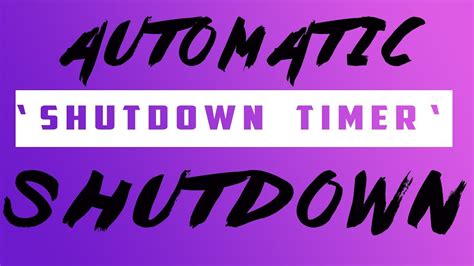 How to Shutdown Your PC Automatically Using Timer - YouTube