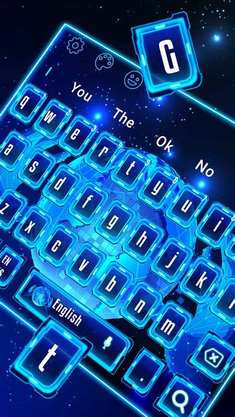 Simple Blue Hi-Tech Keyboard Theme