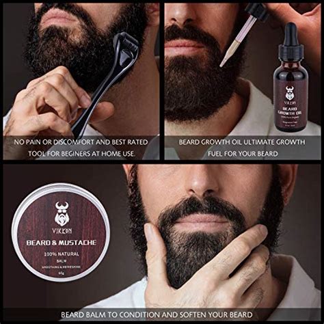 Beard Growth Kit, Beard Derma Roller Kit for Men, Patchy Facial Hair Growing Kit, Beard Growth ...