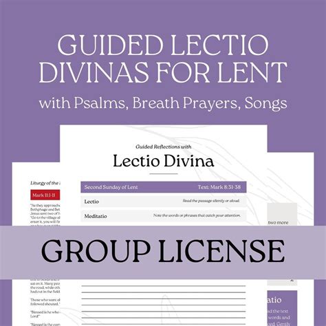 GROUP LICENSE Lectio Divina Journal for Lent 2024 10 Guided Lectio Divinas Printable Prayer ...