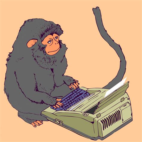 Monkey Typing Cartoon