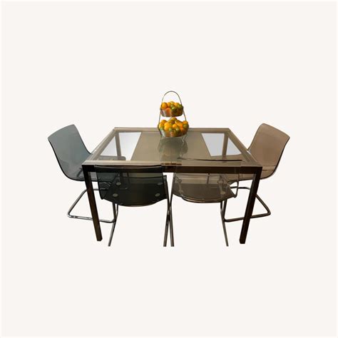 IKEA Extendable Glass Dining Table Set - AptDeco