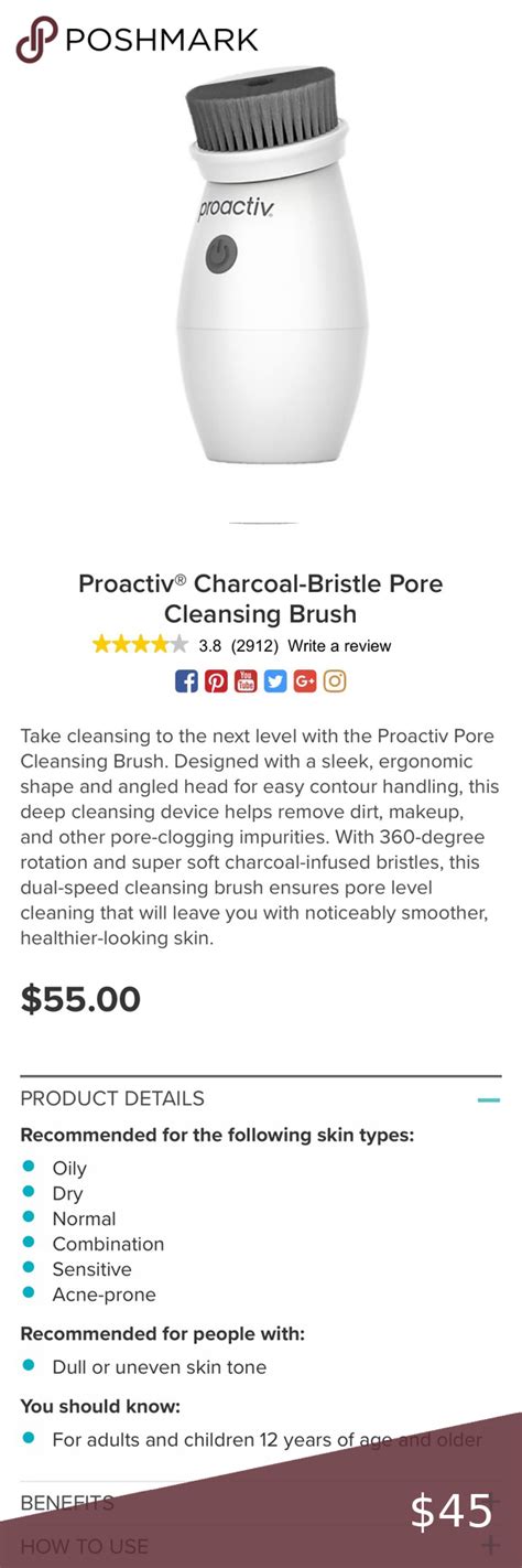 Proactiv Charcoal Bristle Pore Cleansing Brush Perfect addition to your ...