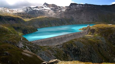 Beautiful dam in the mountains wallpaper | Hd landscape, Landscape ...