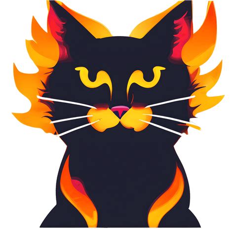 Cat on Fire · Creative Fabrica