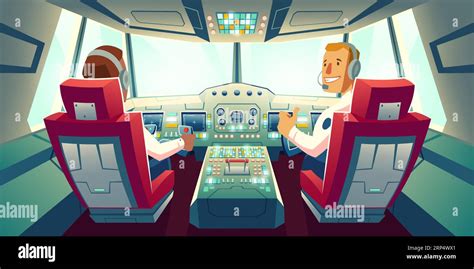 Pilot and co pilot cockpit Stock Vector Images - Alamy