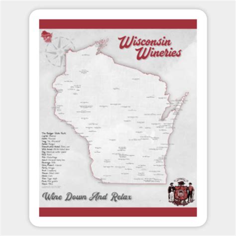 Wisconsin Wineries Map - Wisconsin - Sticker | TeePublic