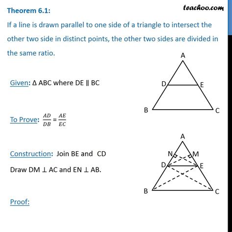 Theorem 6.1 - Basic Proportionality Theorem (BPT) - Chapter 6 Class 10