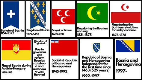 Flags of Bosnia through history (since almost everyone hates Bosnias ...