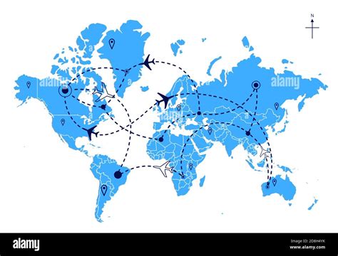 World Map Flight Paths