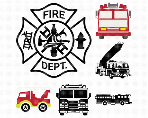 Fire Truck Svg Files Fire Truck Dxf File Fire Truck Dxf Clipart Fire ...