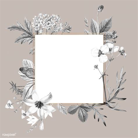 Blank square floral frame design vector | premium image by rawpixel.com ...