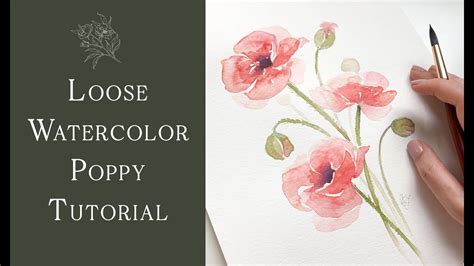 Loose Watercolor Poppy Flower Tutorial - Paint with Me - YouTube