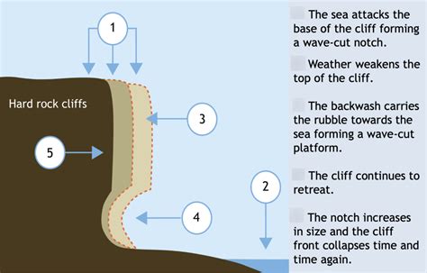 Wave-cut Platforms (Explained) Diagram | Quizlet