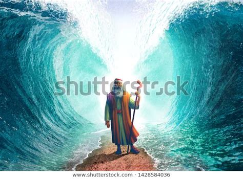 Moses Parting Red Sea Stock Illustration 1428584036 | Stock illustration, Red sea, Illustration