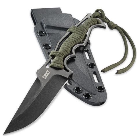 CRKT Tighe Breaker Tactical Fixed Blade Knife with Molded Sheath | Cord-Wrapped Skeletonized ...