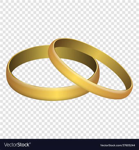 Gold wedding rings isolated Royalty Free Vector Image