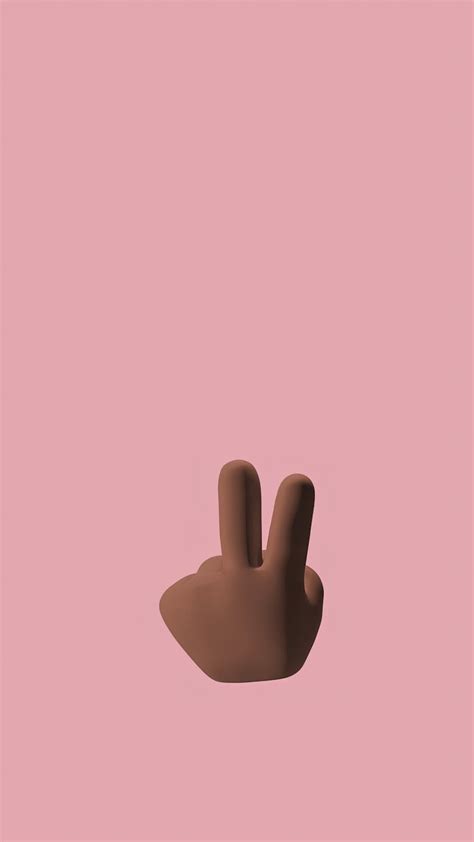 Peace Sign Emoji on Light Pink Background · Free Stock Photo