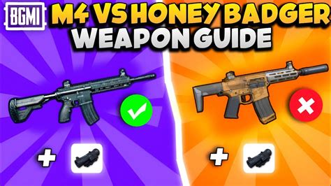 M4 VS HONEY BADGER | WEAPON GUIDE | BGMI - YouTube