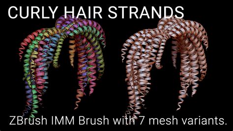 ArtStation - Curly Hair Strands | Brushes | Hair strand, Curly hair styles, Hair