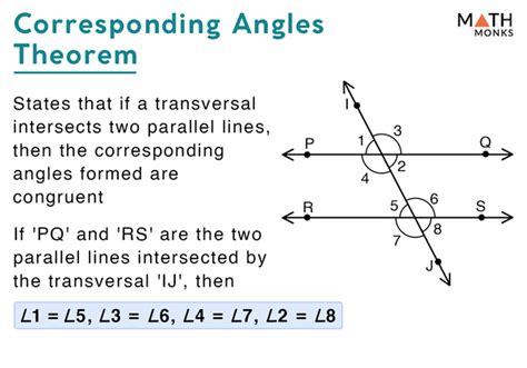 Corresponding Angles – Definition & Theorem with Examples