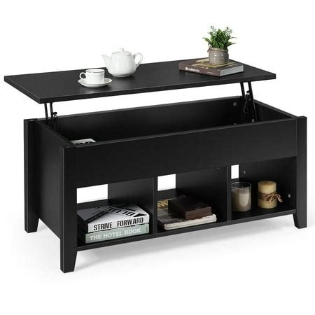 Gymax Lift Top Coffee Table w/ Storage Compartment Shelf Living Room Furniture Black | Walmart ...