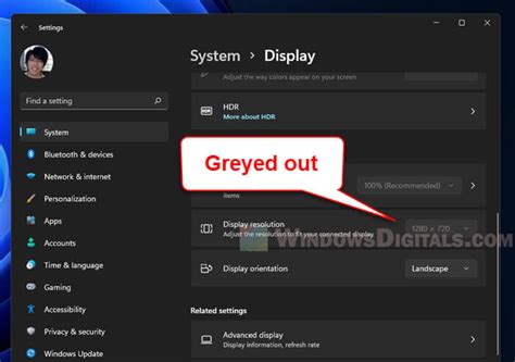 Windows 11 Screen Resolution Greyed Out, What to do?