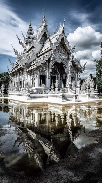 Premium AI Image | The white temple in chiang rai