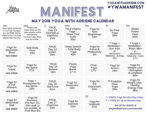 Yoga With Adriene Calendar March 2024 Schedule - Liesa Pamella