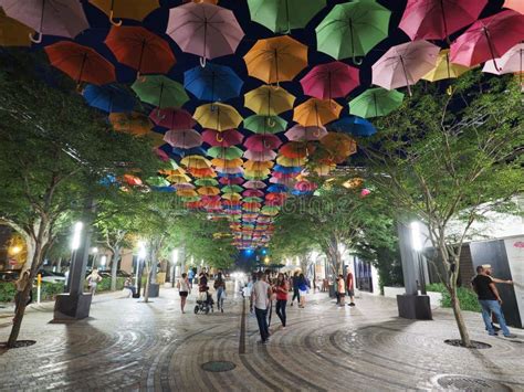 Umbrella Sky in Coral Gables, Florida, at Night. Editorial Photo ...