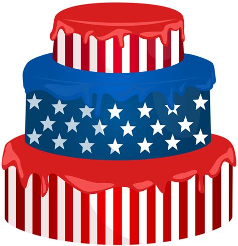 USA Cake Transparent PNG Clip Art Image | Usa cake, Cake clipart, 4th of july cake